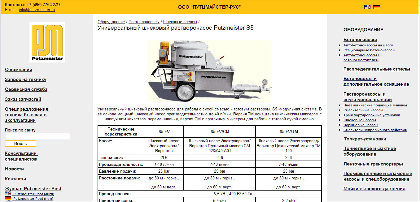 Putzmeister электрическая схема